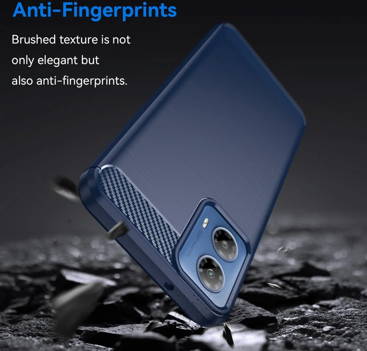 Motorola Moto G04 Hoesje Geborsteld TPU Flexibele Back Cover Blauw afbeelding 4