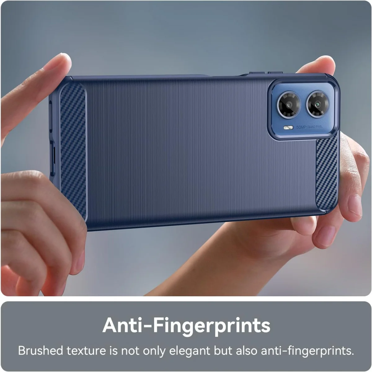 Motorola Moto G04 Hoesje Geborsteld TPU Flexibele Back Cover Blauw afbeelding 7