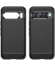 Google Pixel 9 / 9 Pro Hoesje Geborsteld TPU Flexibele Back Cover Zwart