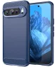 Google Pixel 9 / 9 Pro Hoesje Geborsteld TPU Flexibele Back Cover Blauw