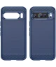 Google Pixel 9 / 9 Pro Hoesje Geborsteld TPU Flexibele Back Cover Blauw