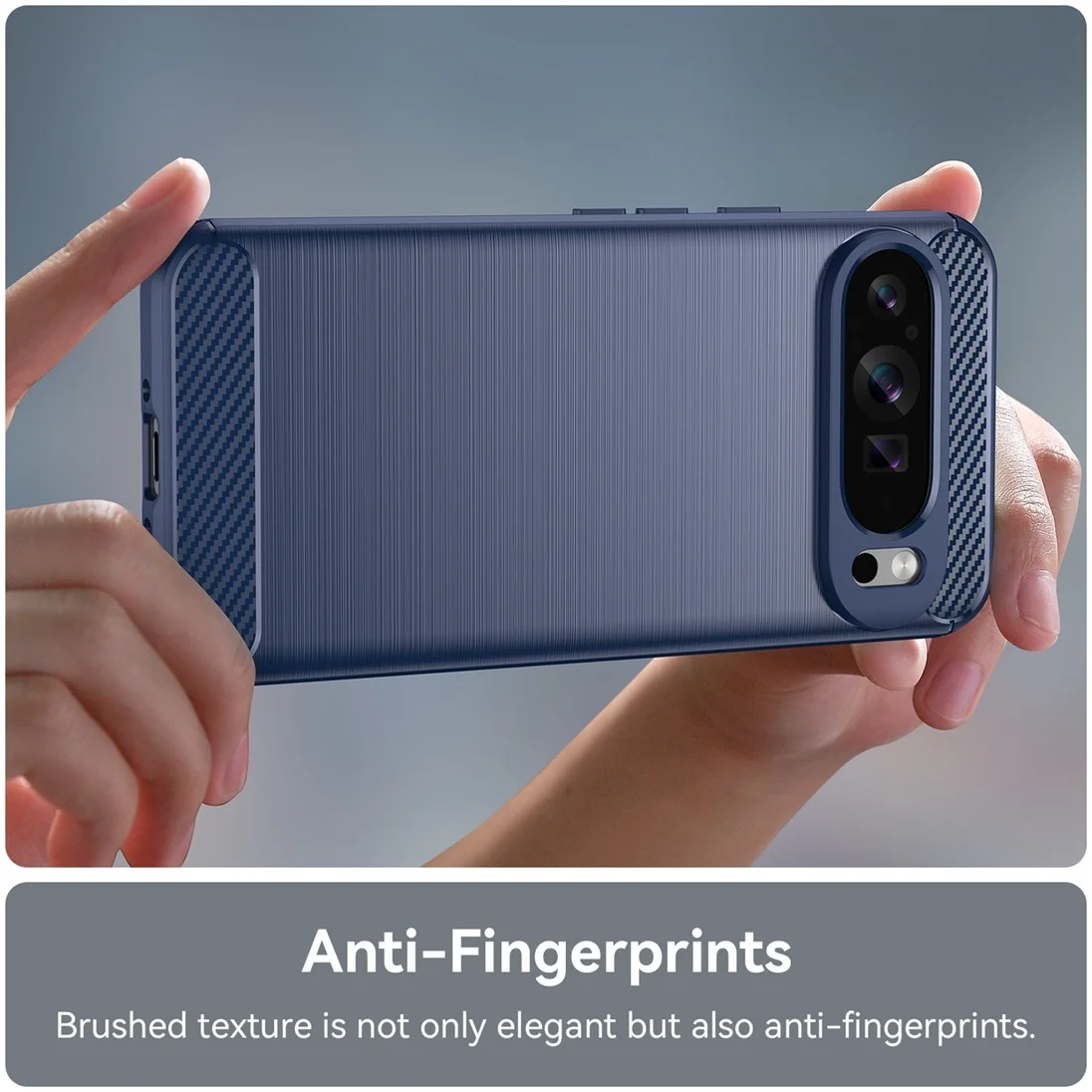 Google Pixel 9 Pro XL Hoesje Geborsteld TPU Flexibele Back Cover Blauw afbeelding 7