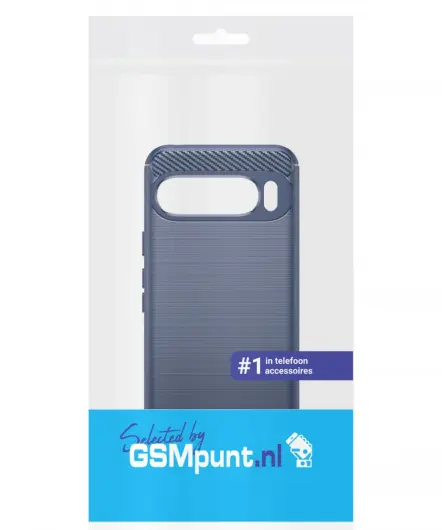 Google Pixel 9 Pro XL Hoesje Geborsteld TPU Flexibele Back Cover Blauw afbeelding 9