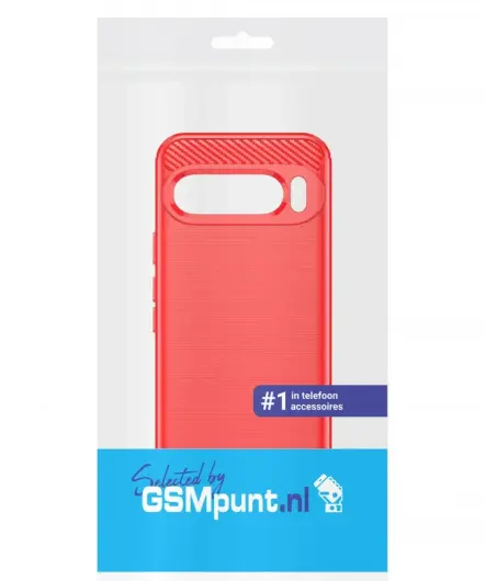 Google Pixel 9 Pro XL Hoesje Geborsteld TPU Flexibele Back Cover Rood afbeelding 9