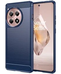 OnePlus 12R Hoesje Geborsteld TPU Flexibele Back Cover Blauw