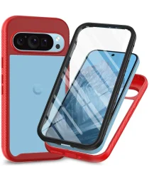 Google Pixel 9 / 9 Pro Hoesje Full Protect 360° Cover Hybride Rood