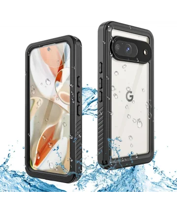 SBG Google Pixel 9 Waterdicht Hoesje Schokbestendig Transparant Zwart Hoesjes