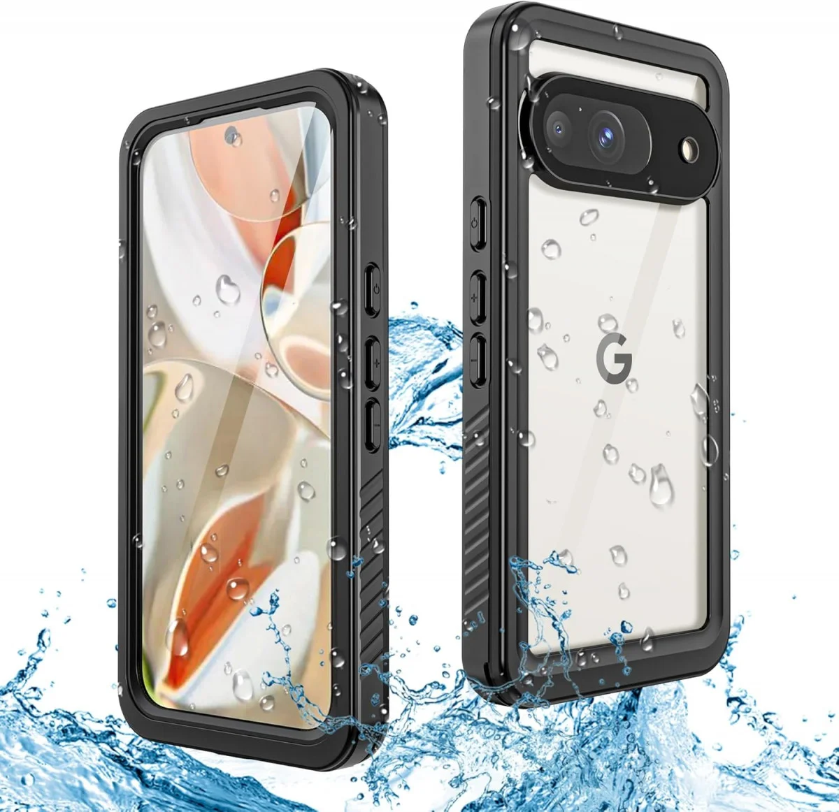 SBG Google Pixel 9 Waterdicht Hoesje Schokbestendig Transparant Zwart afbeelding 1