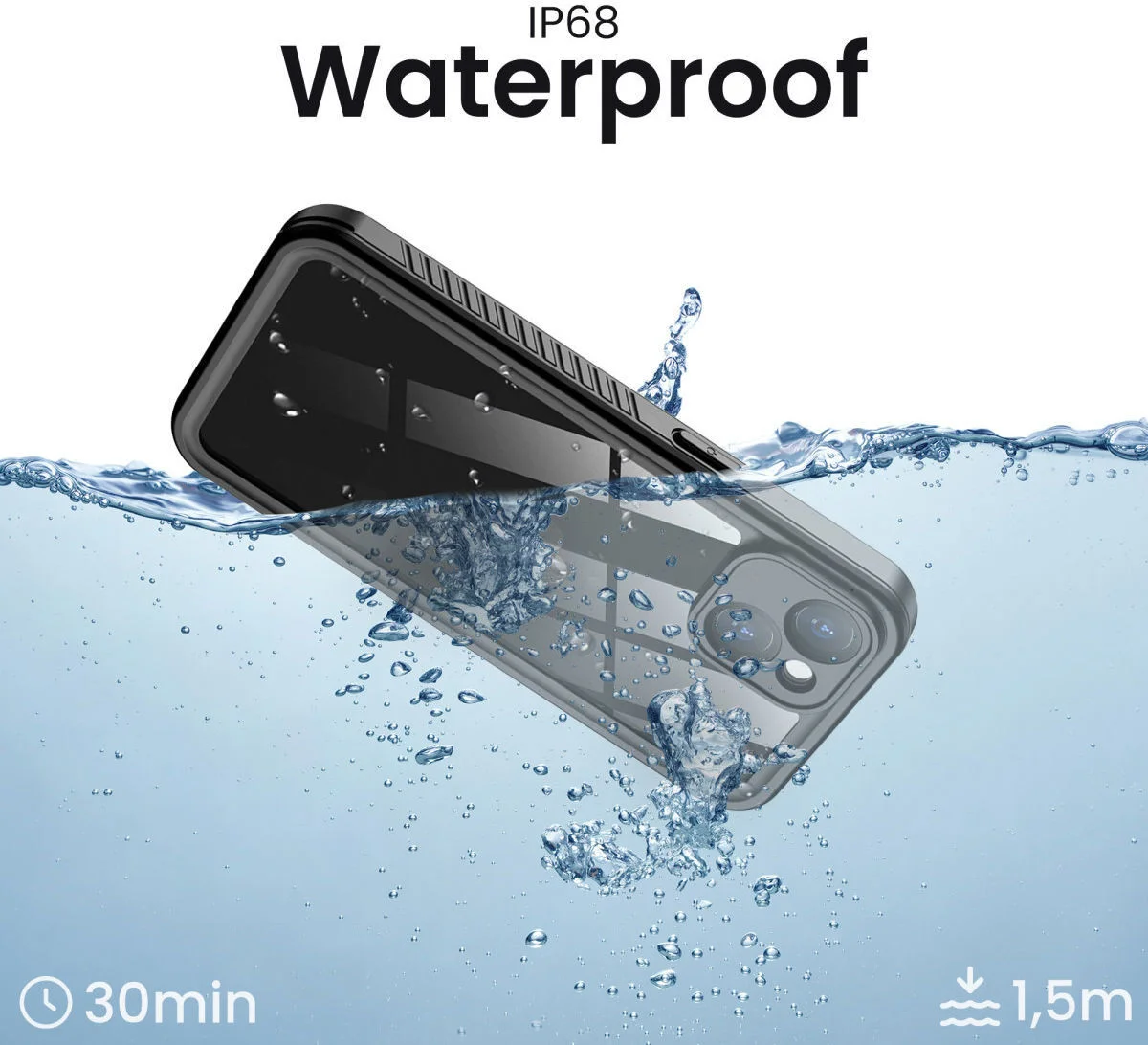 SBG Google Pixel 9 Waterdicht Hoesje Schokbestendig Transparant Zwart afbeelding 4