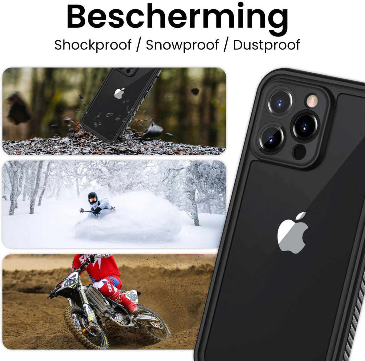 SBG Google Pixel 9 Waterdicht Hoesje Schokbestendig Transparant Zwart afbeelding 5