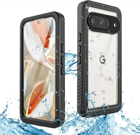 SBG Google Pixel 9 Waterdicht Hoesje Schokbestendig Transparant Zwart afbeelding 1
