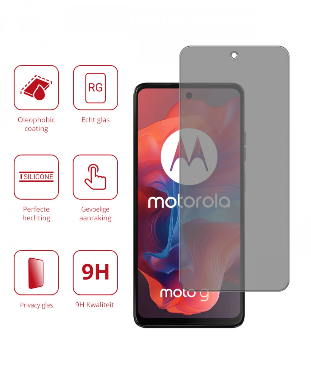 Rosso Motorola Moto G04 9H Tempered Glass Screen Protector Privacy afbeelding 2