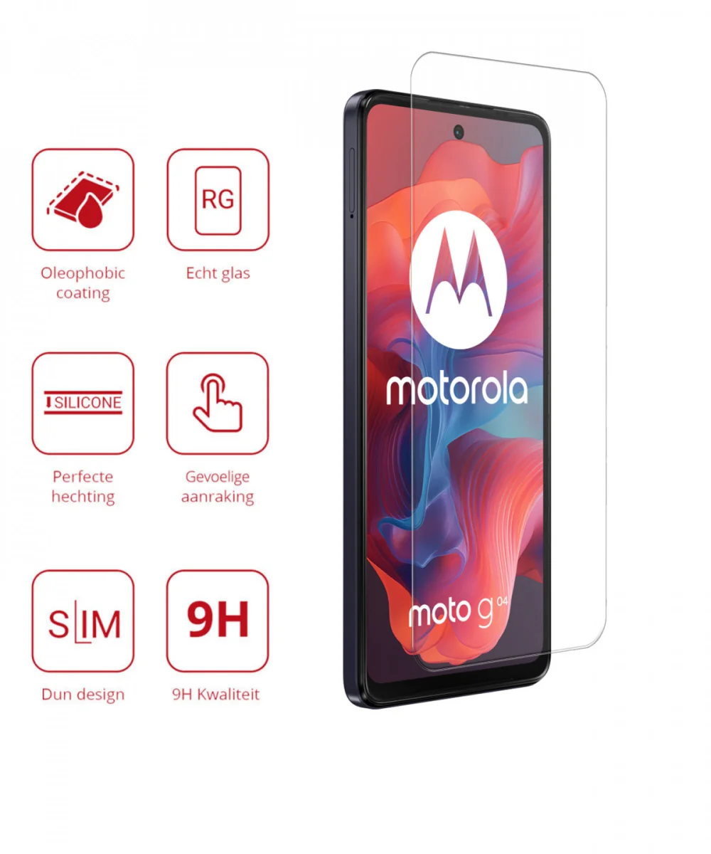 Rosso Motorola Moto G04 9H Tempered Glass Screen Protector afbeelding 2