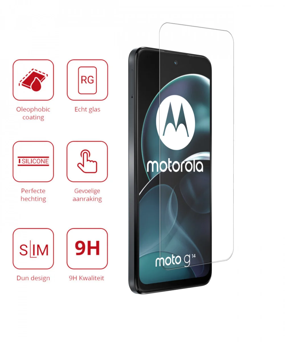 Rosso Motorola Moto G14 9H Tempered Glass Screen Protector afbeelding 2