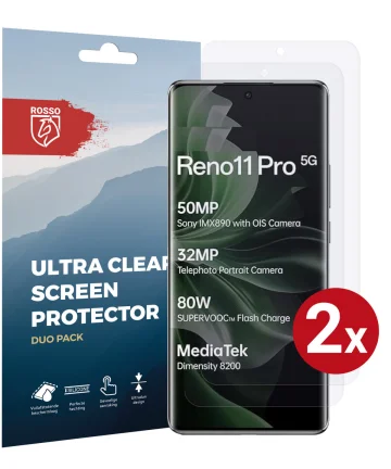 Rosso Oppo Reno 11 Pro Screen Protector Ultra Clear Duo Pack Screen Protectors