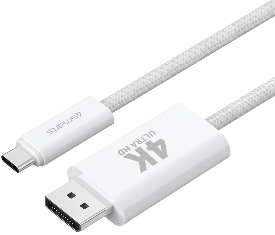 4smarts USB-C naar DisplayPort Video Kabel 4K 60Hz 2 Meter Wit afbeelding 8