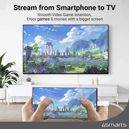 4smarts USB-C naar DisplayPort Video Kabel 4K 60Hz 2 Meter Wit afbeelding 4