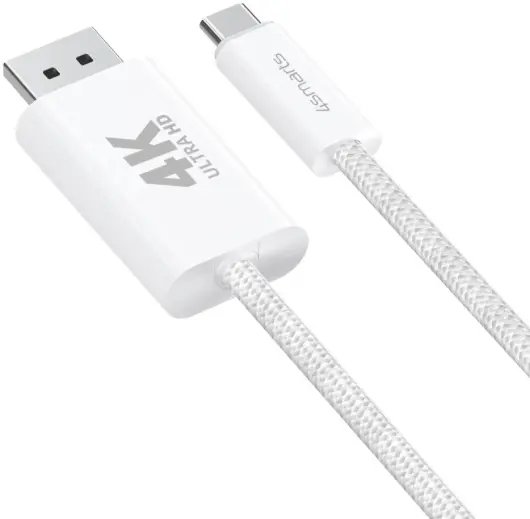 4smarts USB-C naar DisplayPort Video Kabel 4K 60Hz 2 Meter Wit afbeelding 7