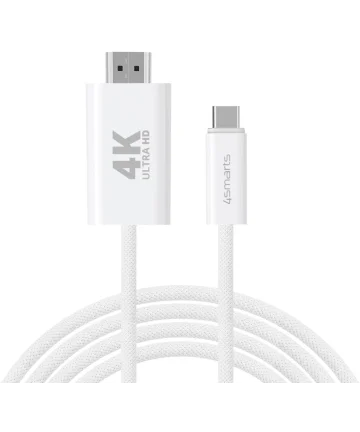 4smarts USB-C naar HDMI Video Kabel 4K 60Hz 2 Meter Wit Kabels