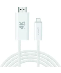 4smarts USB-C naar HDMI Video Kabel 4K 60Hz (100W) 2 Meter Wit