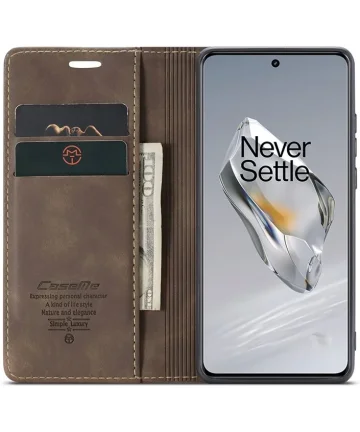 CaseMe 013 OnePlus 12 Hoesje Book Case met Standaard Coffee Hoesjes