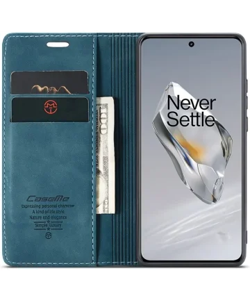 CaseMe 013 OnePlus 12 Hoesje Book Case met Standaard Blauw Hoesjes