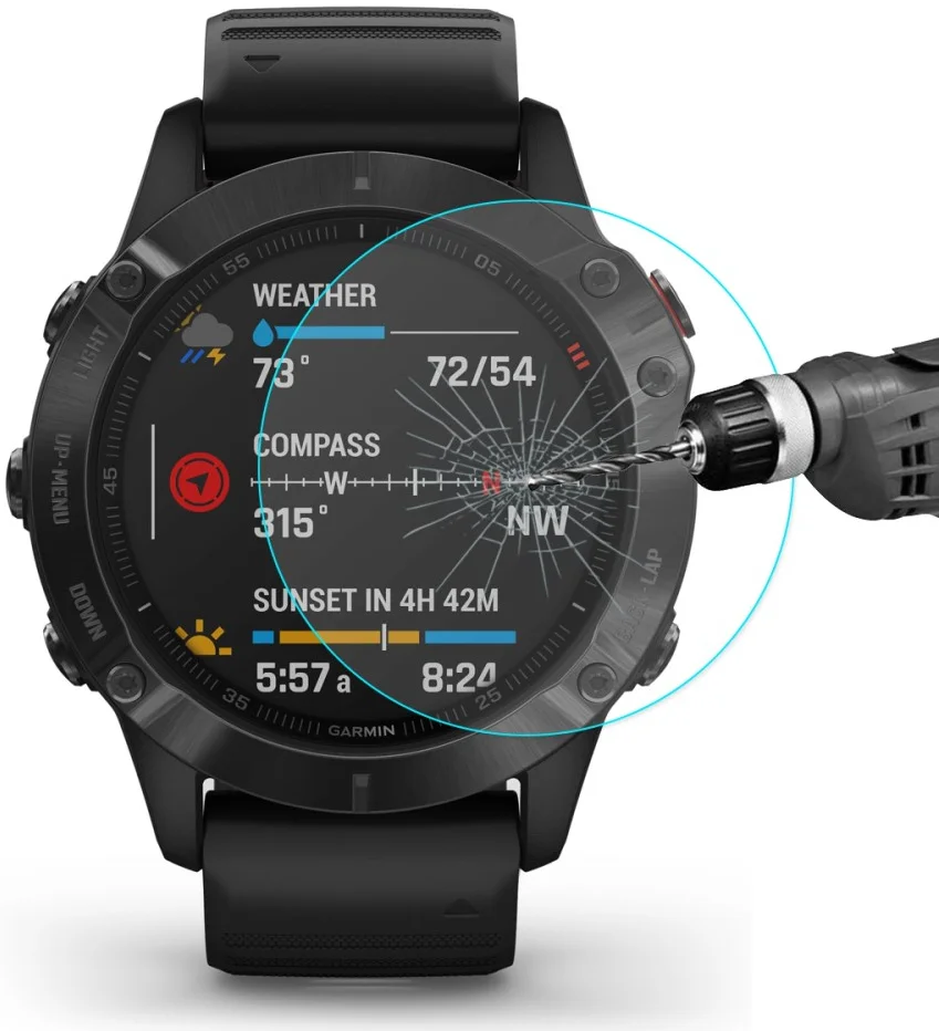 Garmin Fenix 6 / 6 Pro / 6 Sapphire Screen Protector - 0.2mm Tempered Glass afbeelding 2