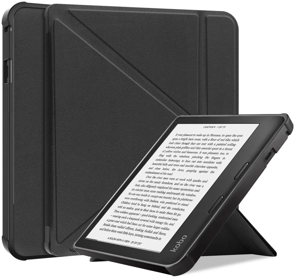 Kobo Sage Hoes Origami Book Case met Standaard Zwart afbeelding 1