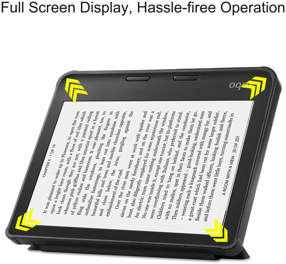 Kobo Sage Hoes Origami Book Case met Standaard Zwart afbeelding 4