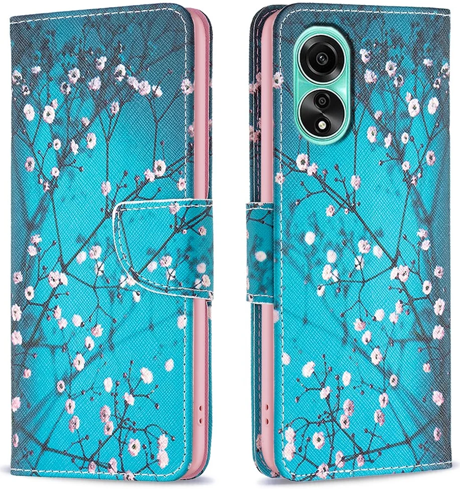 Oppo A78 4G Hoesje Portemonnee Book Case Bloemen Print afbeelding 1