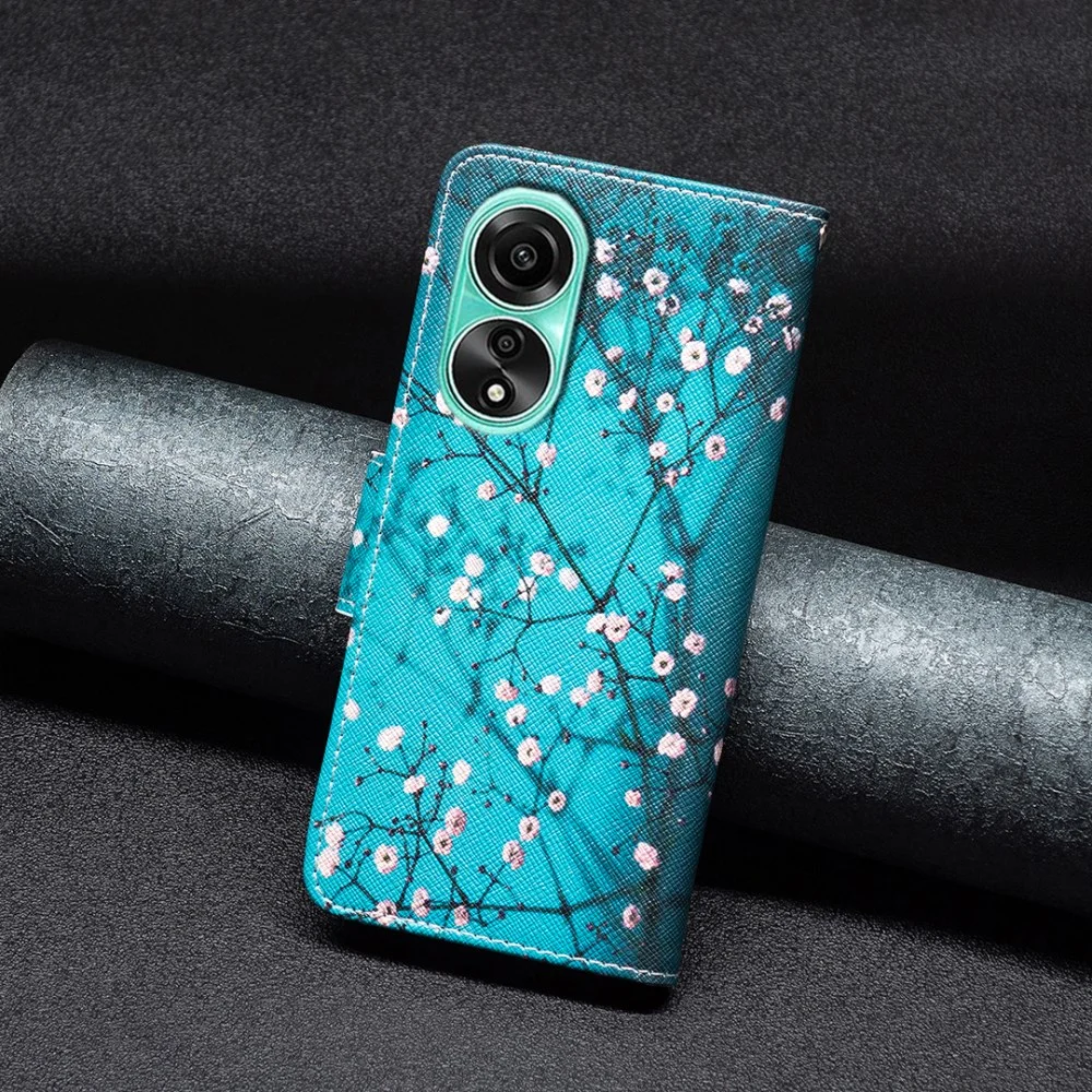 Oppo A78 4G Hoesje Portemonnee Book Case Bloemen Print afbeelding 8
