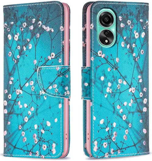 Oppo A78 4G Hoesje Portemonnee Book Case Bloemen Print afbeelding 1