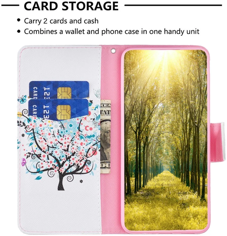 Oppo A78 4G Hoesje Portemonnee Book Case Boom Print afbeelding 2