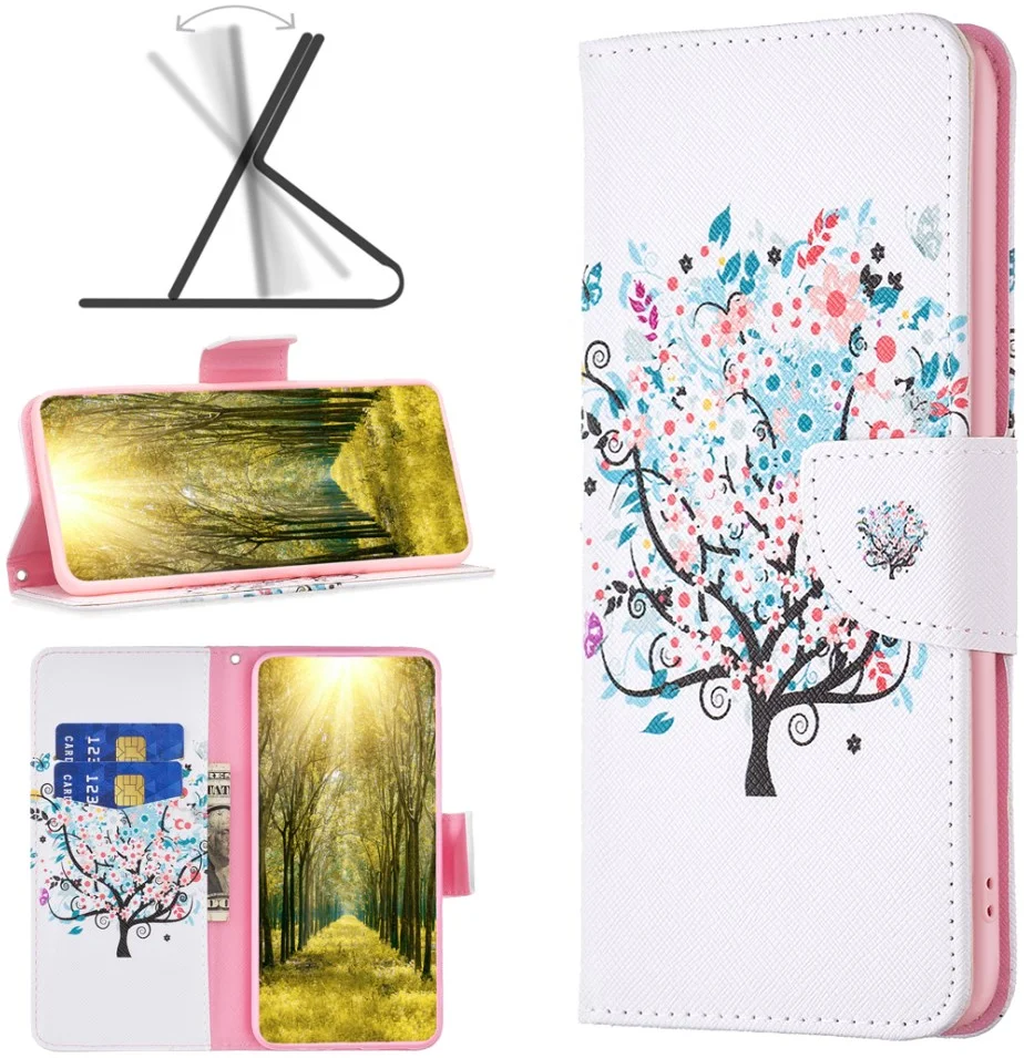 Oppo A78 4G Hoesje Portemonnee Book Case Boom Print afbeelding 4