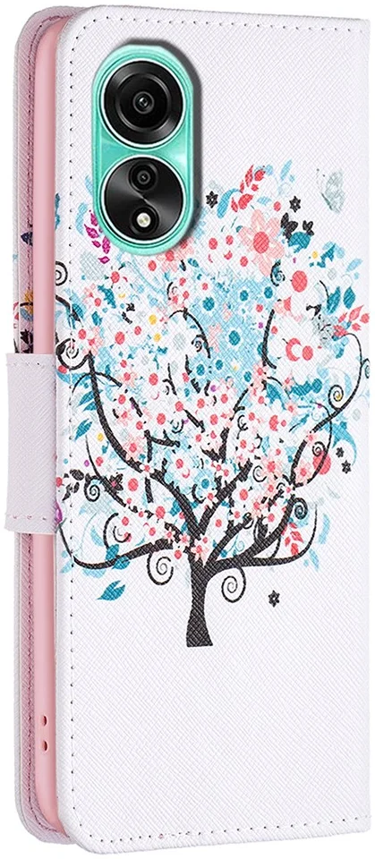 Oppo A78 4G Hoesje Portemonnee Book Case Boom Print afbeelding 6
