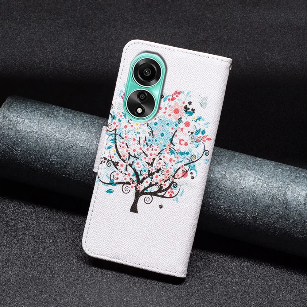 Oppo A78 4G Hoesje Portemonnee Book Case Boom Print afbeelding 8