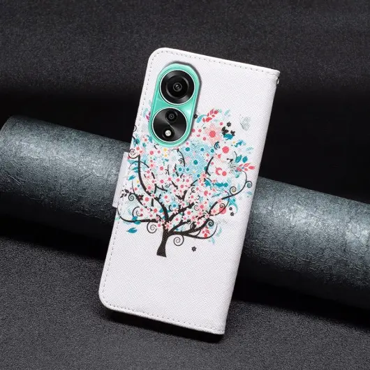 Oppo A78 4G Hoesje Portemonnee Book Case Boom Print afbeelding 8