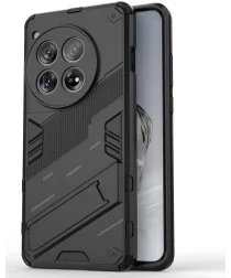 OnePlus 12 Hoesje Shockproof Kickstand Back Cover Zwart
