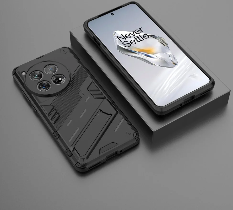 OnePlus 12 Hoesje Shockproof Kickstand Back Cover Zwart afbeelding 5