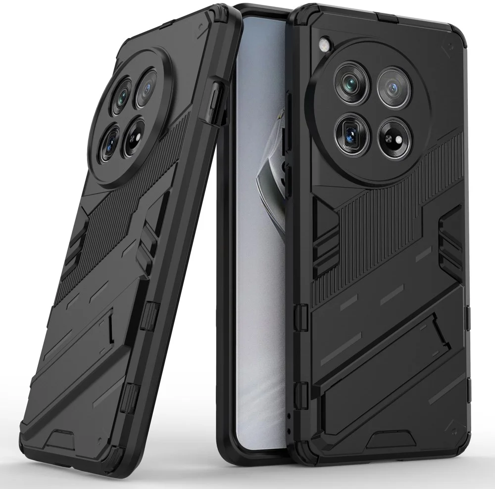 OnePlus 12 Hoesje Shockproof Kickstand Back Cover Zwart afbeelding 7