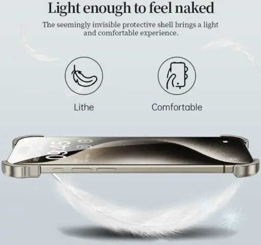 Apple iPhone 15 Pro Max Hoesje Edge Cover met Camera Bescherming Grijs afbeelding 5