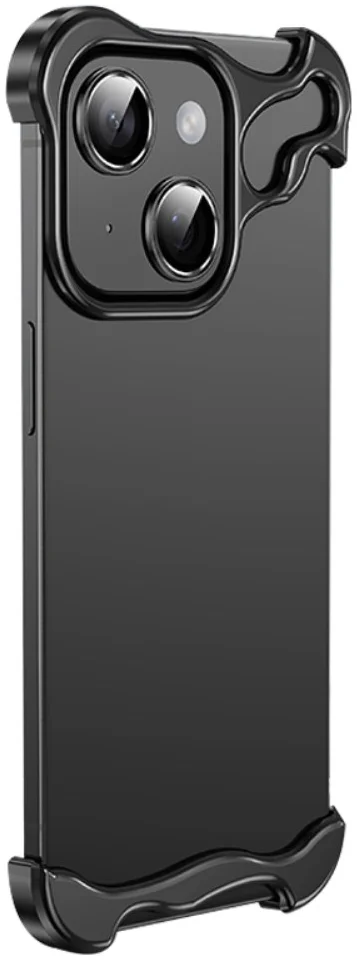 Apple iPhone 15 Hoesje Edge Cover met Camera Bescherming Zwart afbeelding 1