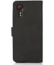 KHAZNEH Samsung Galaxy Xcover 7 Hoesje Retro Wallet Book Case Zwart