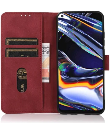 KHAZNEH Samsung Galaxy Xcover 7 Hoesje Retro Wallet Book Case Rood Hoesjes