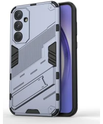 Samsung Galaxy A35 Hoesje Shockproof Kickstand Back Cover Blauw