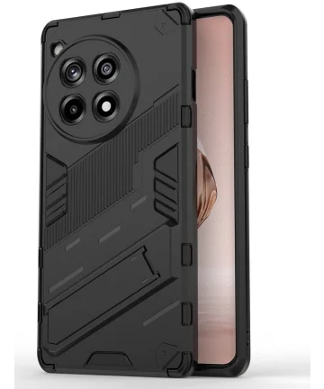 OnePlus 12R Hoesje Shockproof Kickstand Back Cover Zwart Hoesjes