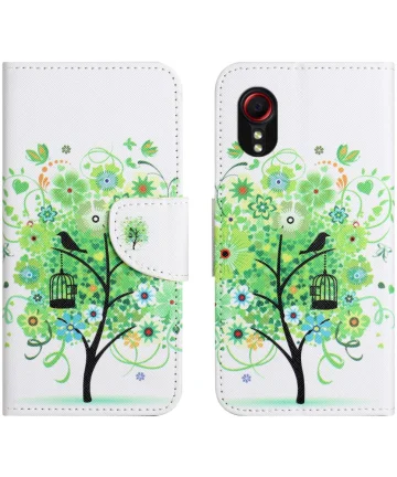 Samsung Galaxy Xcover 7 Hoesje Portemonnee Book Case Boom Print Hoesjes