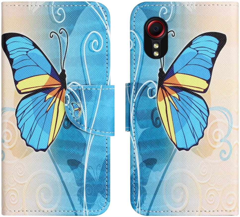 Samsung Galaxy Xcover 7 Hoesje Portemonnee Book Case Vlinder Print afbeelding 1