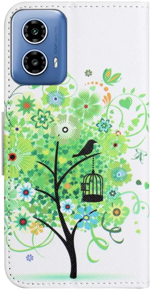 Motorola Moto G34 Hoesje Portemonnee Book Case Boom Print afbeelding 5