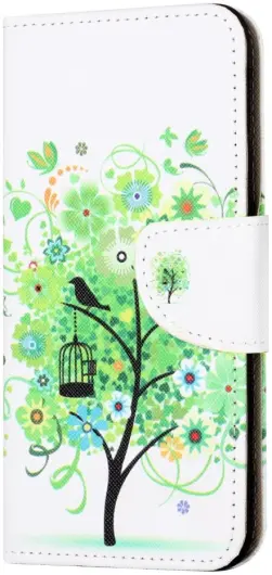 Motorola Moto G34 Hoesje Portemonnee Book Case Boom Print afbeelding 4